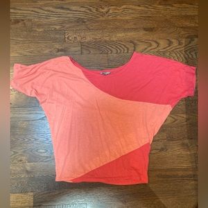 Forever 21 Coral Asymmetrical Workout Shirt